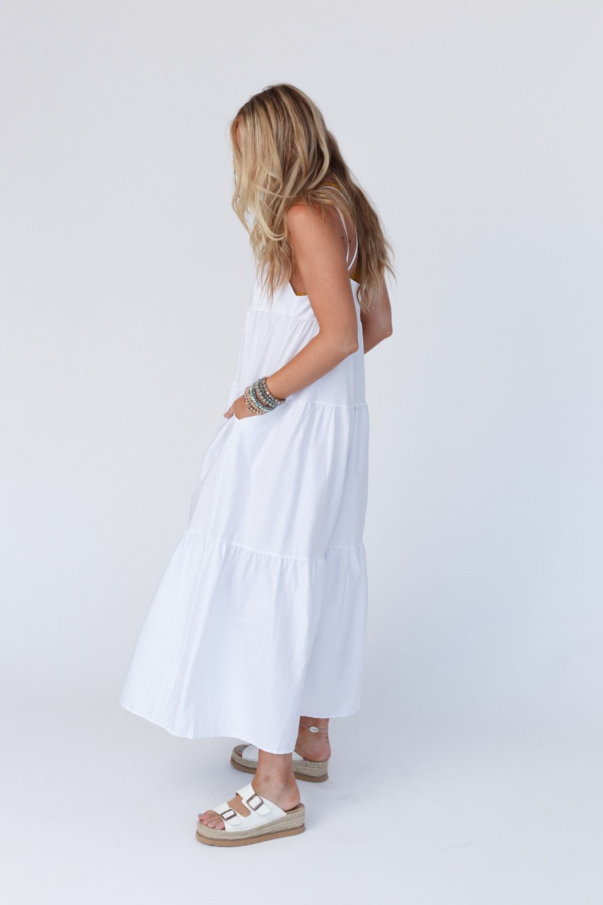 Havana Nights Tiered Maxi Dress - Off White