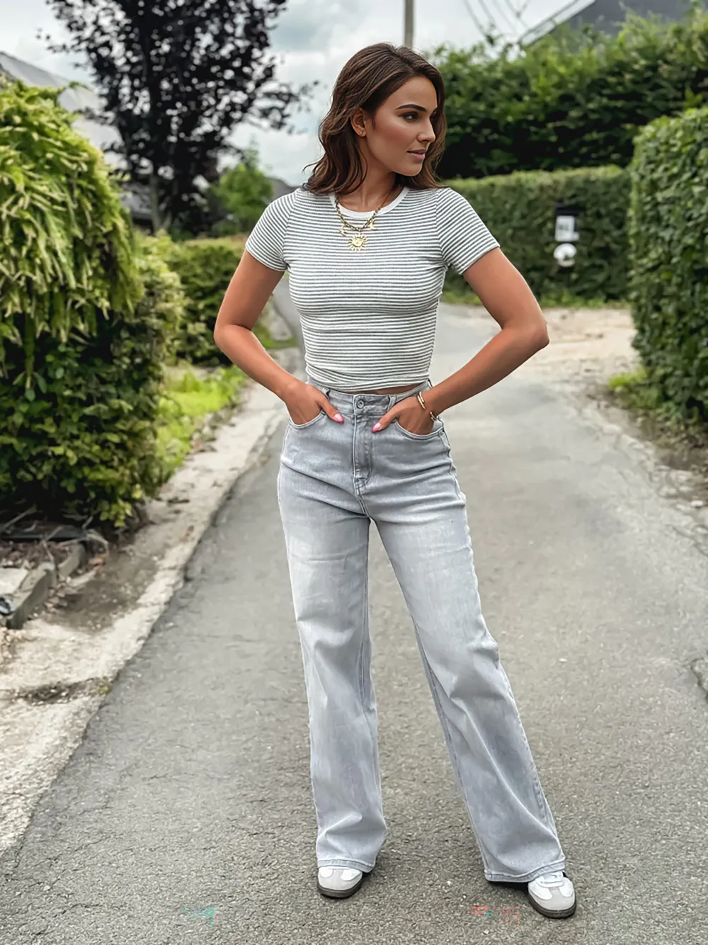 JEANS GENA - GRIS CLAIR