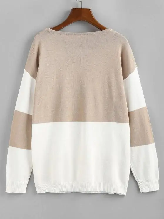 Openwork Colorblock Sweater