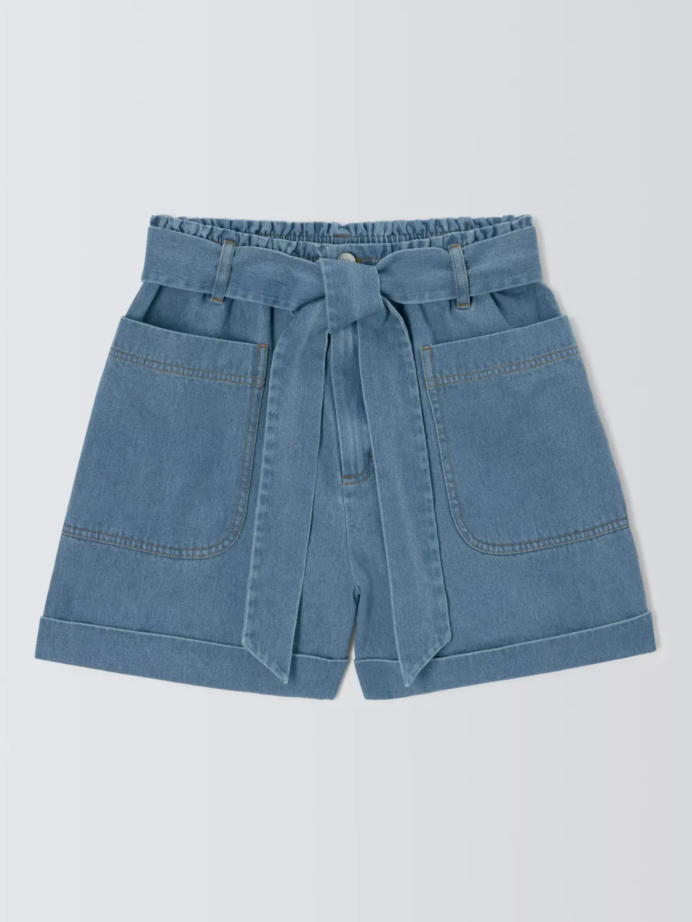 Paperbag Denim Shorts