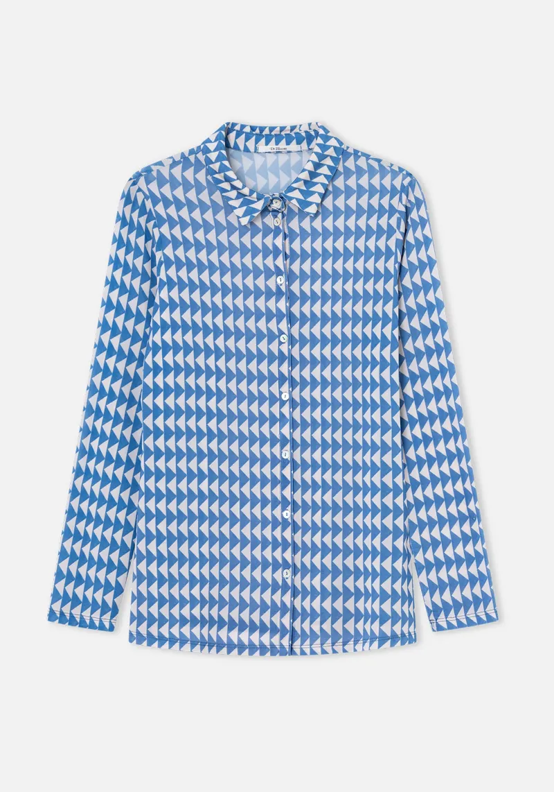 BLUE TRIANGLE PRINTED SHIRT