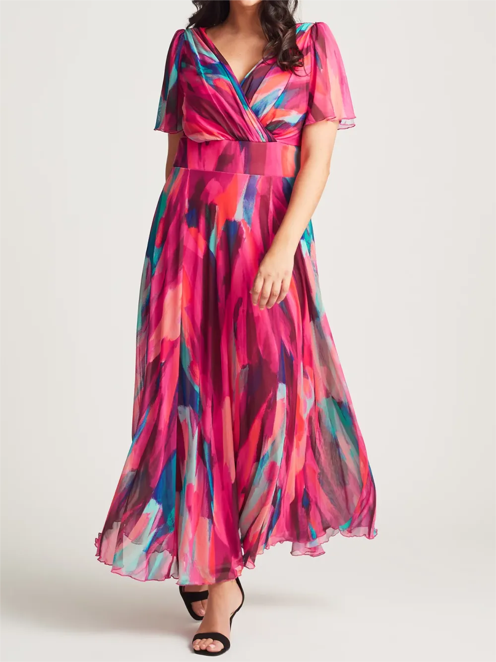 Curve Isabelle Abstract Print Maxi Dress