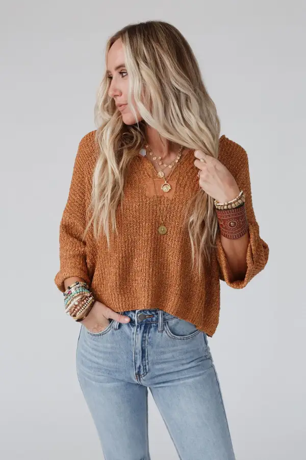 Just Right Slouchy Sweater - Camel