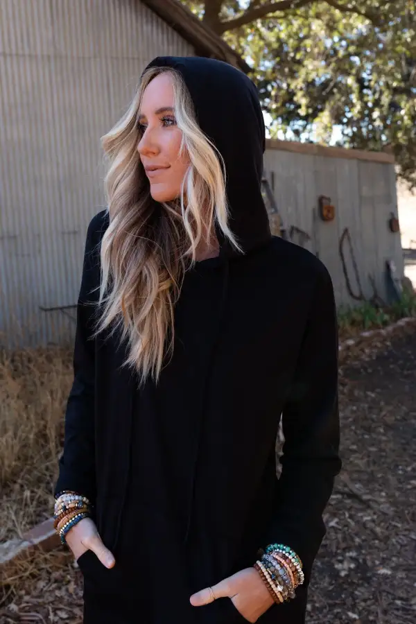 Your Go To Hoodie Dress - Black