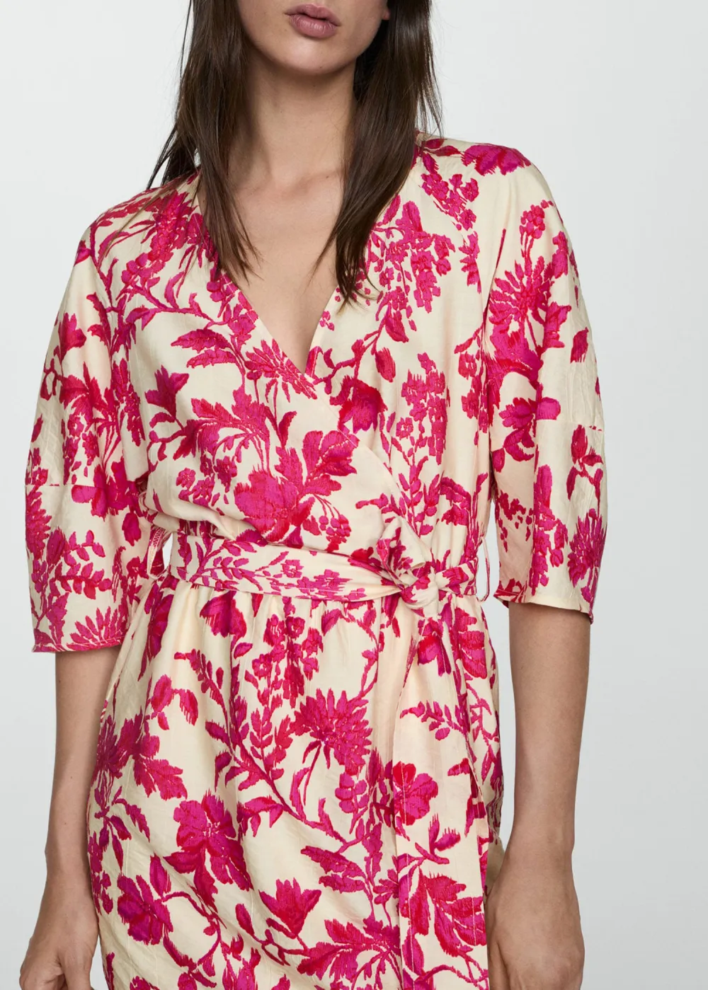 Floral-print wrap dress