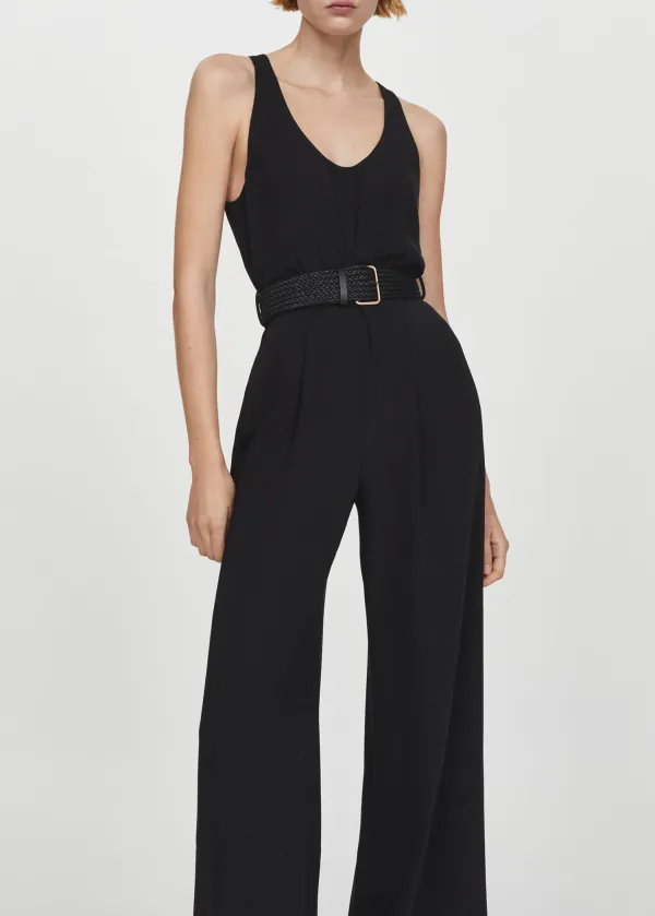 Belt long jumpsuit