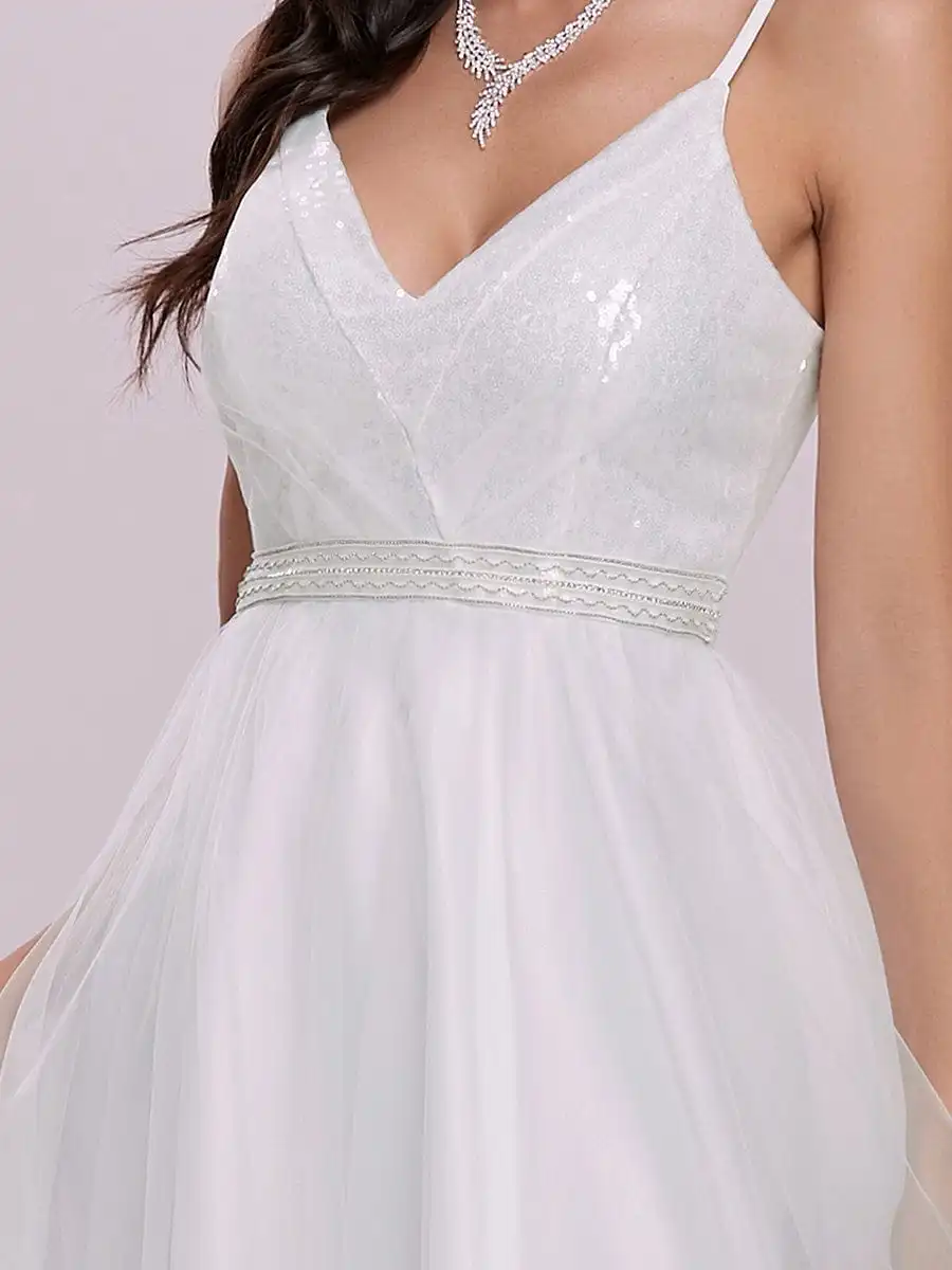 Fashionable High Waist Wholesale Wedding Dress with Spaghetti Straps