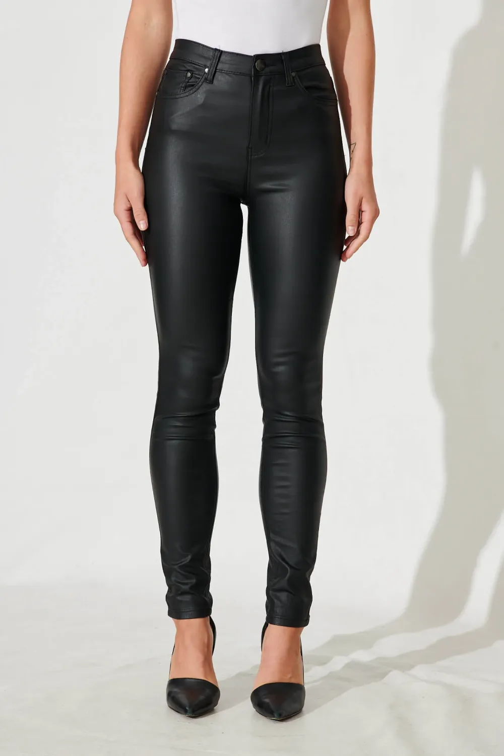 Merley Skinny Pants In Black Leatherette