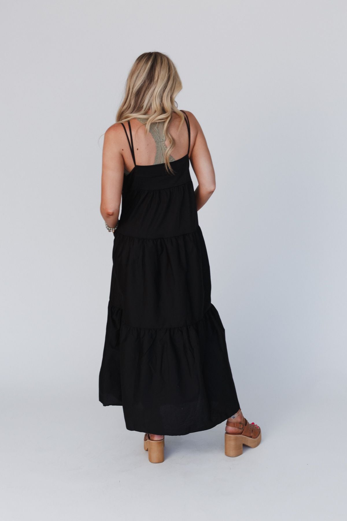 Havana Nights Tiered Maxi Dress - Black