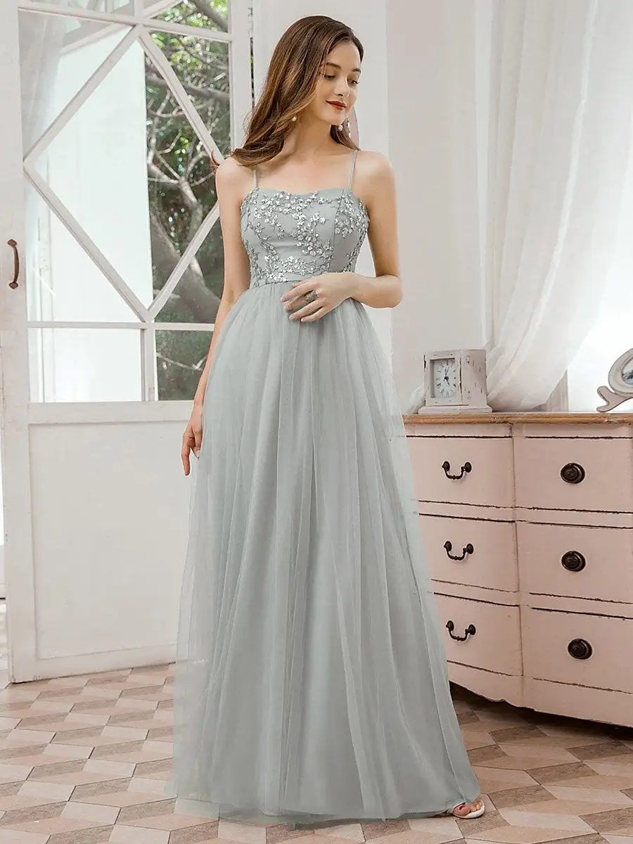 Romantic Sweetheart Neckline Bridesmaid Dresses Wholesale with Spaghetti Straps