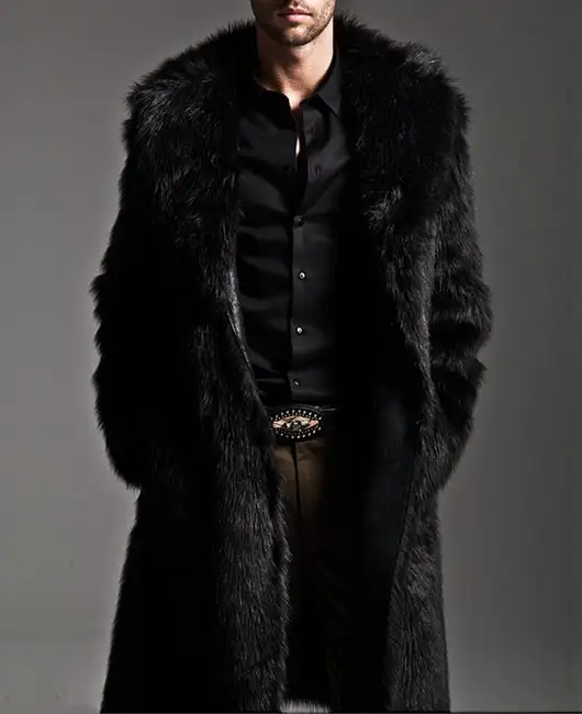 Casual Lapel Fuzzy Luxury Longline Coat