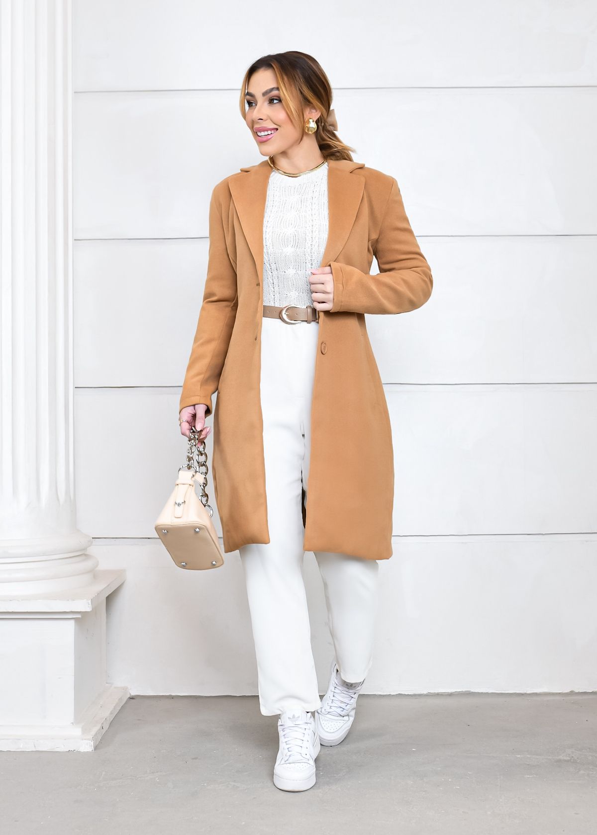 Beaten Wool Trench Coat