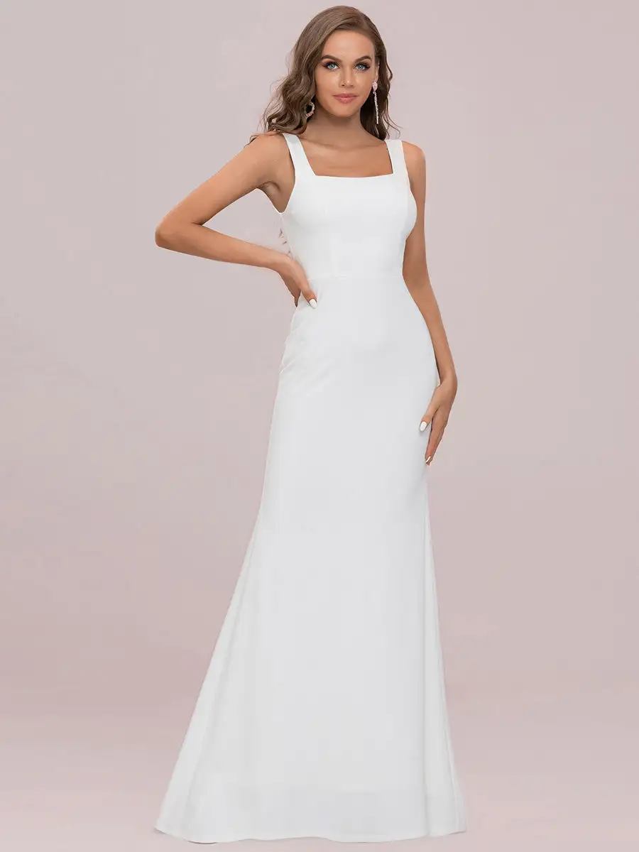 Elegant Sleeveless Square Neckline Wholesale Wedding Dress