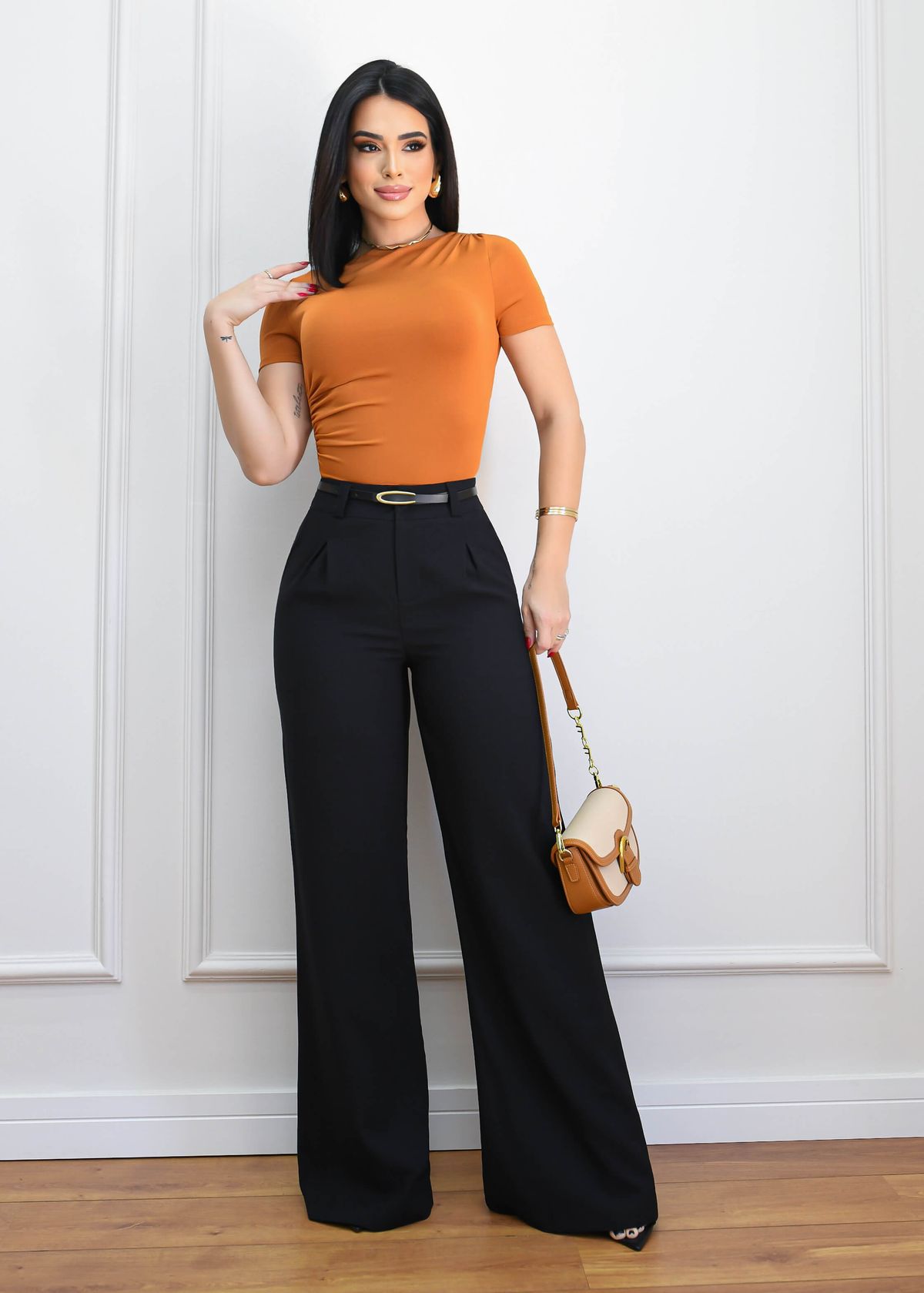 WIDE LEG STRAIGHT DRESS PANTS