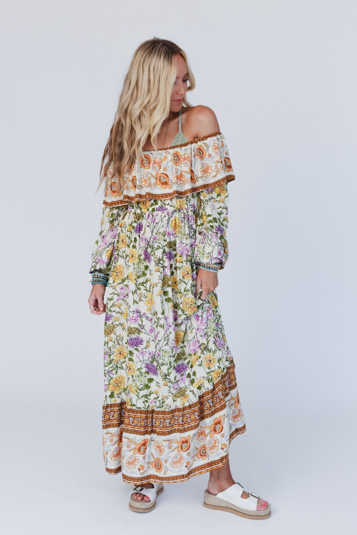 Dear To Me Floral Maxi Dress - Cream