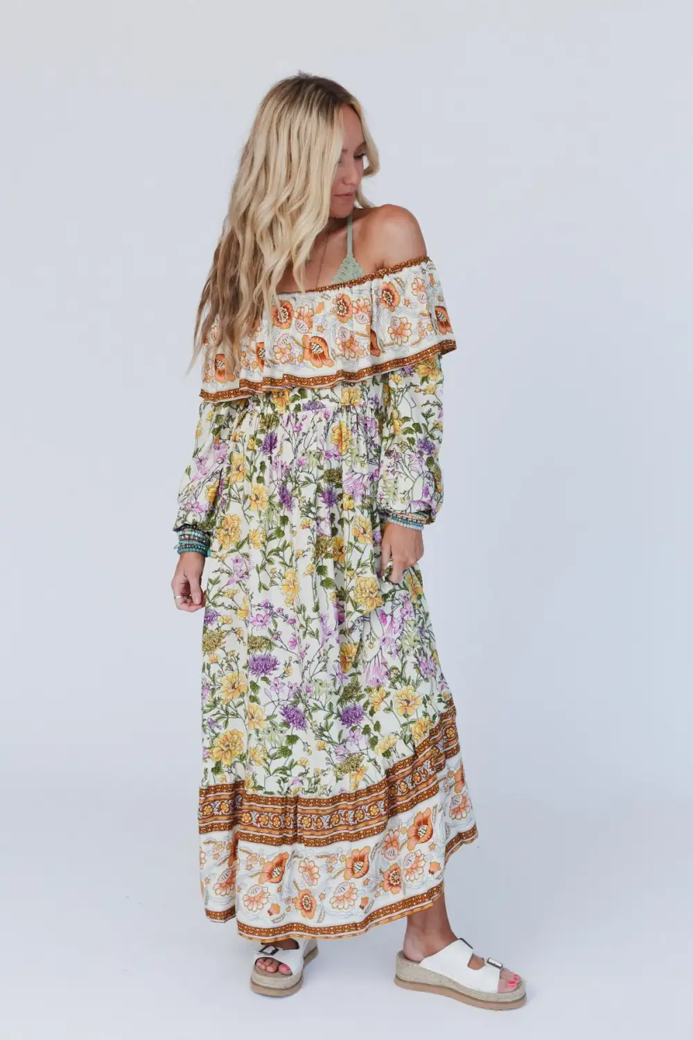 Dear To Me Floral Maxi Dress - Cream