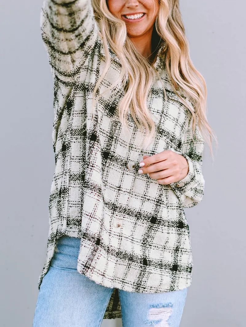 Oversized Plaid Pattern Flannel Shacket