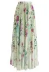 FLORAL AND FRILL MAXI SKIRT