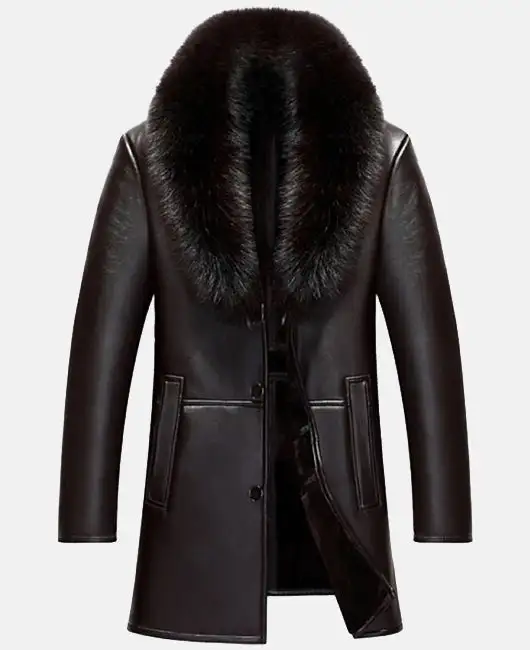 Fur Collar Lined Single Breasted Thermal Coat