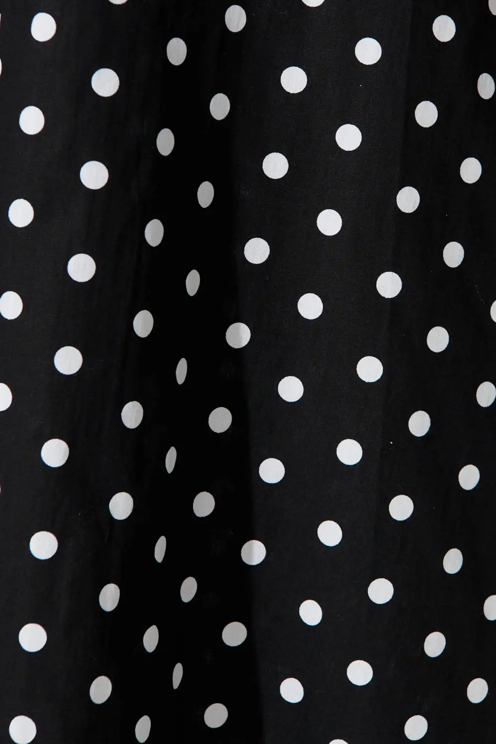 Sunburst Midi Dress In Black With White Spot Cotton