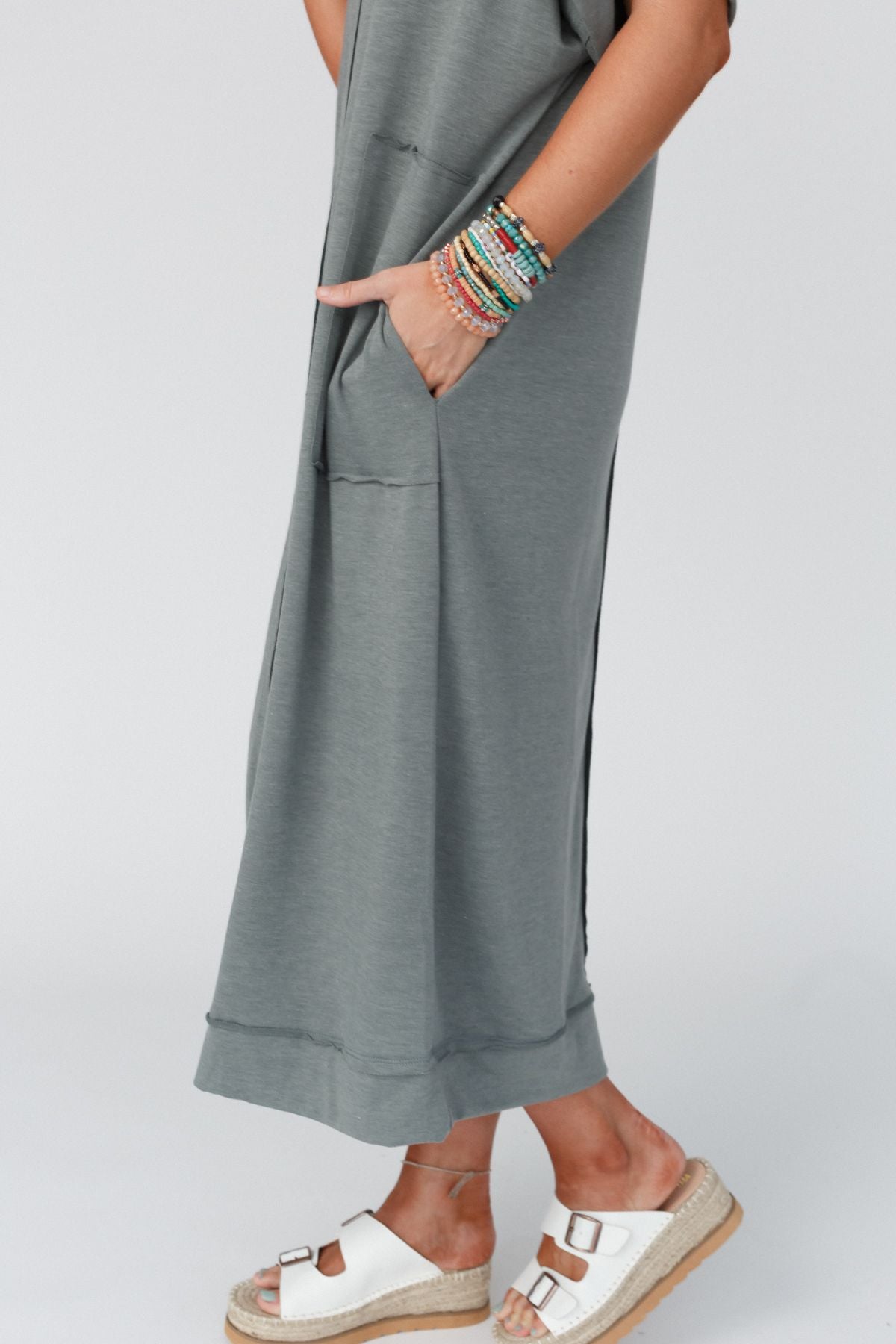 Laurel Short Sleeve Maxi Dress - Olive