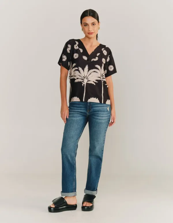 Printed Blouse Ventos - Black