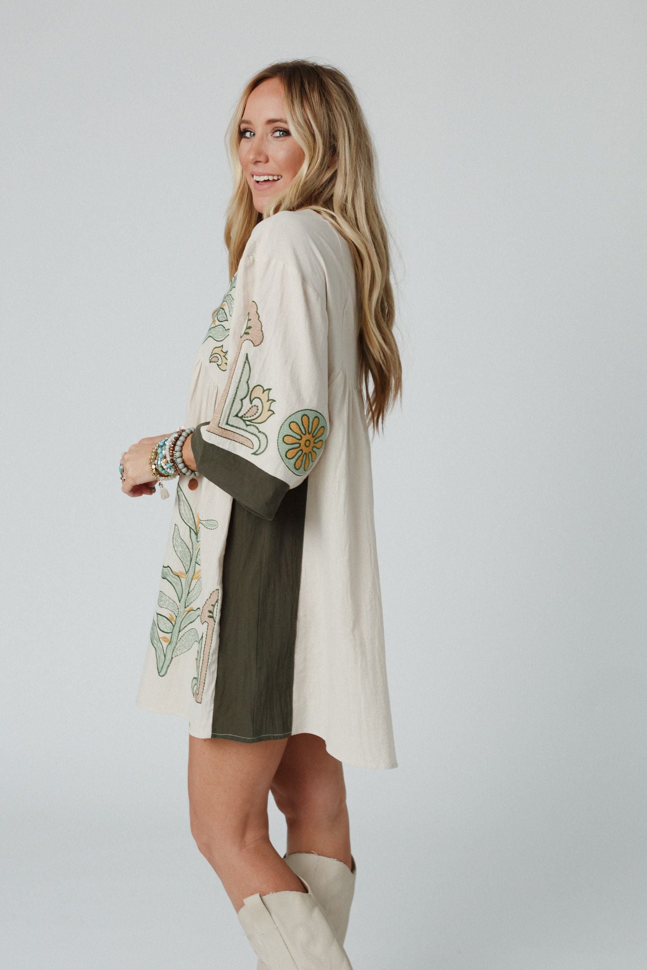 Chateau Chic Babydoll Tunic Dress - Sage