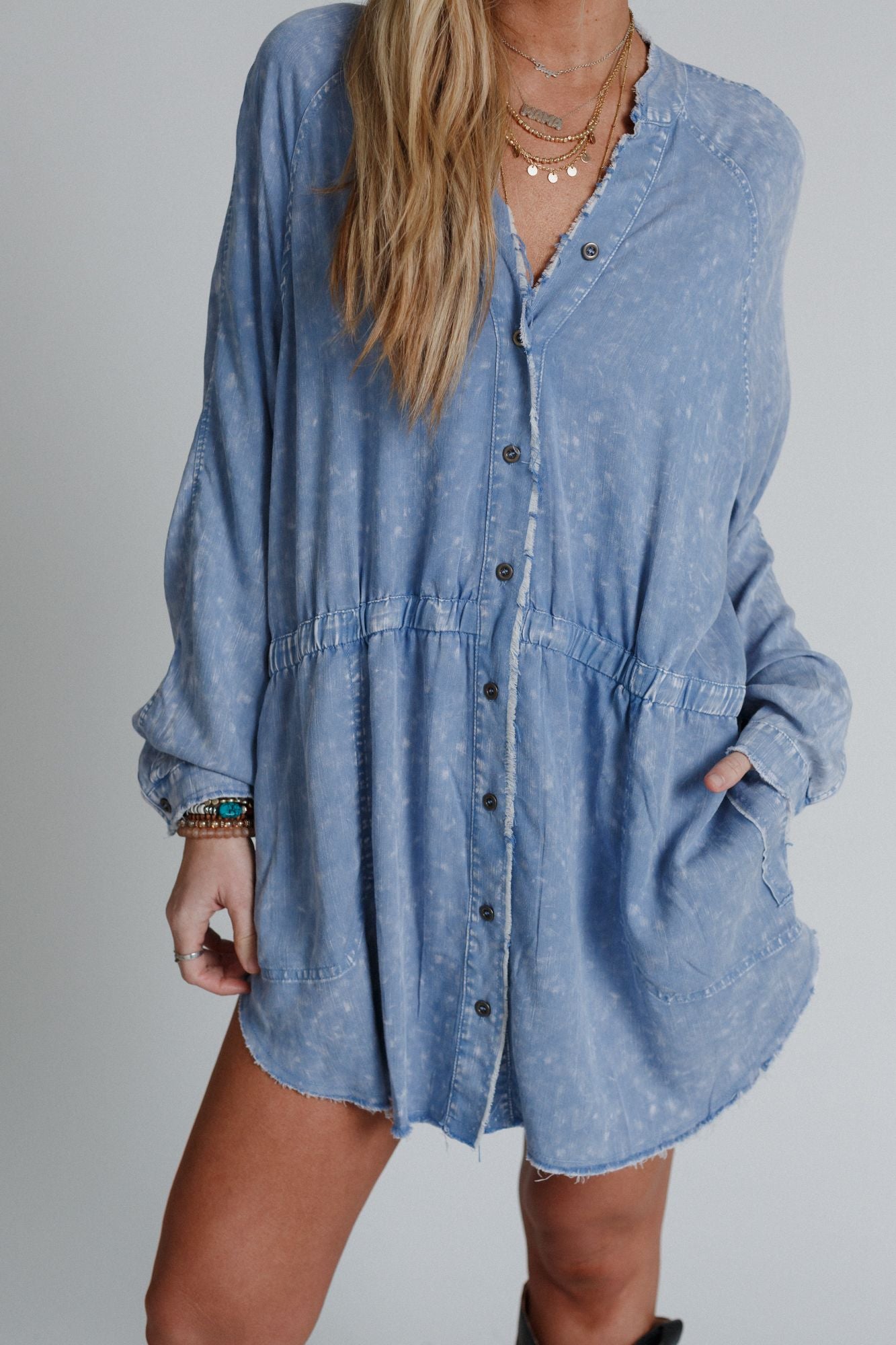 New Horizon Tunic Dress - Light Denim