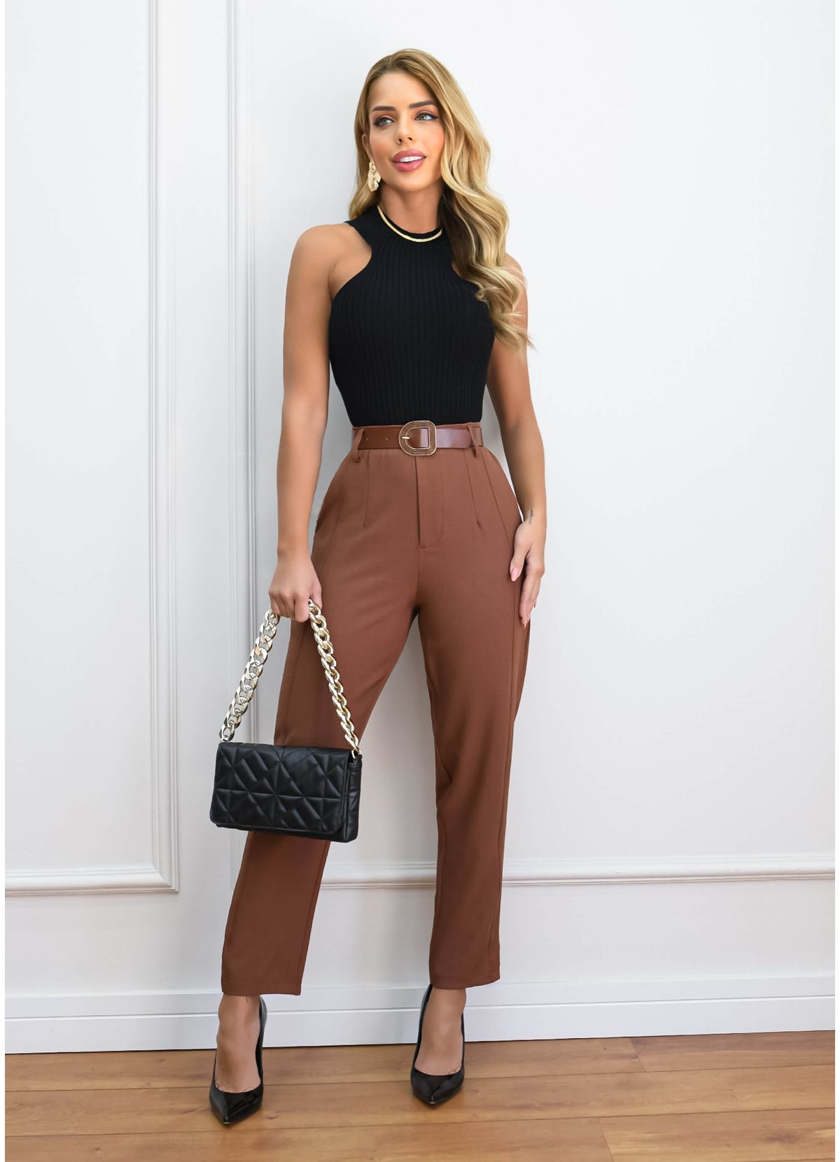 SLIM HIGH WAIST DRESS PANTS