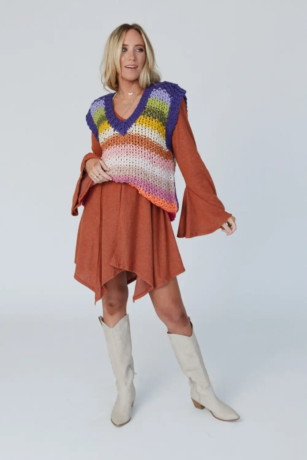 Wrapped Up In Color Knit Vest - Multi