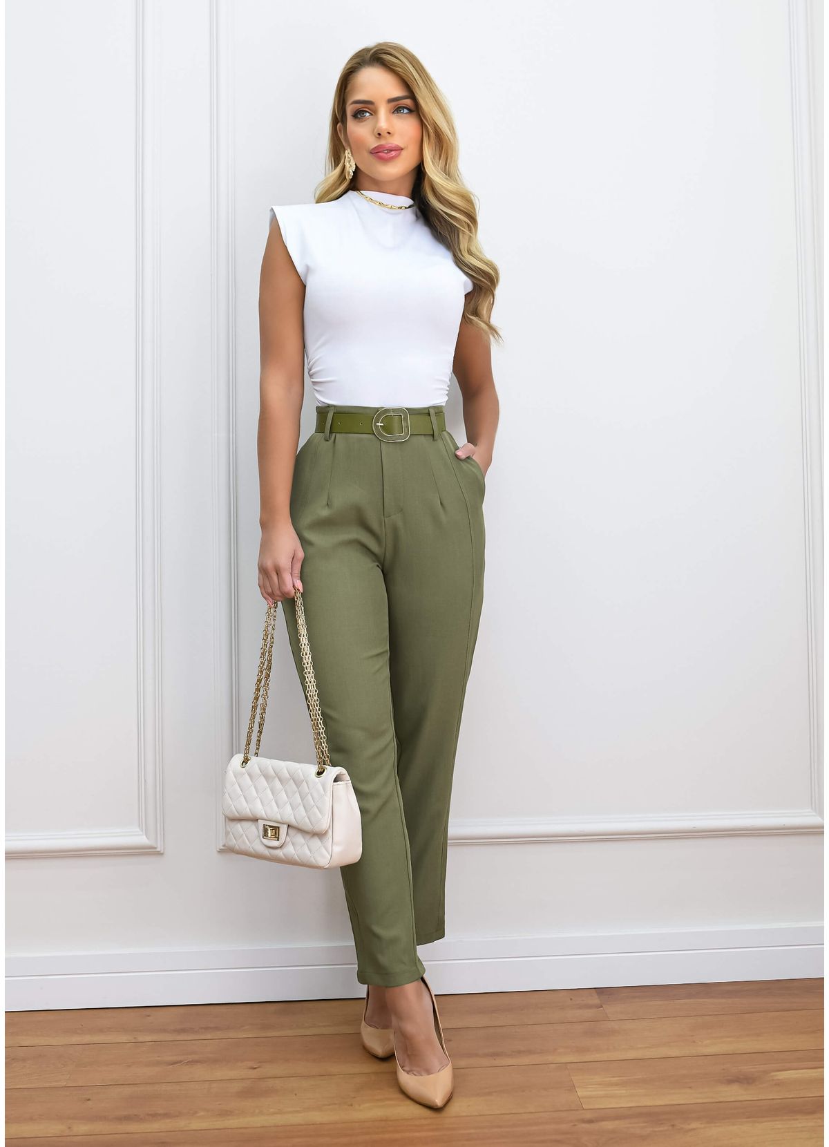 SLIM HIGH WAIST DRESS PANTS