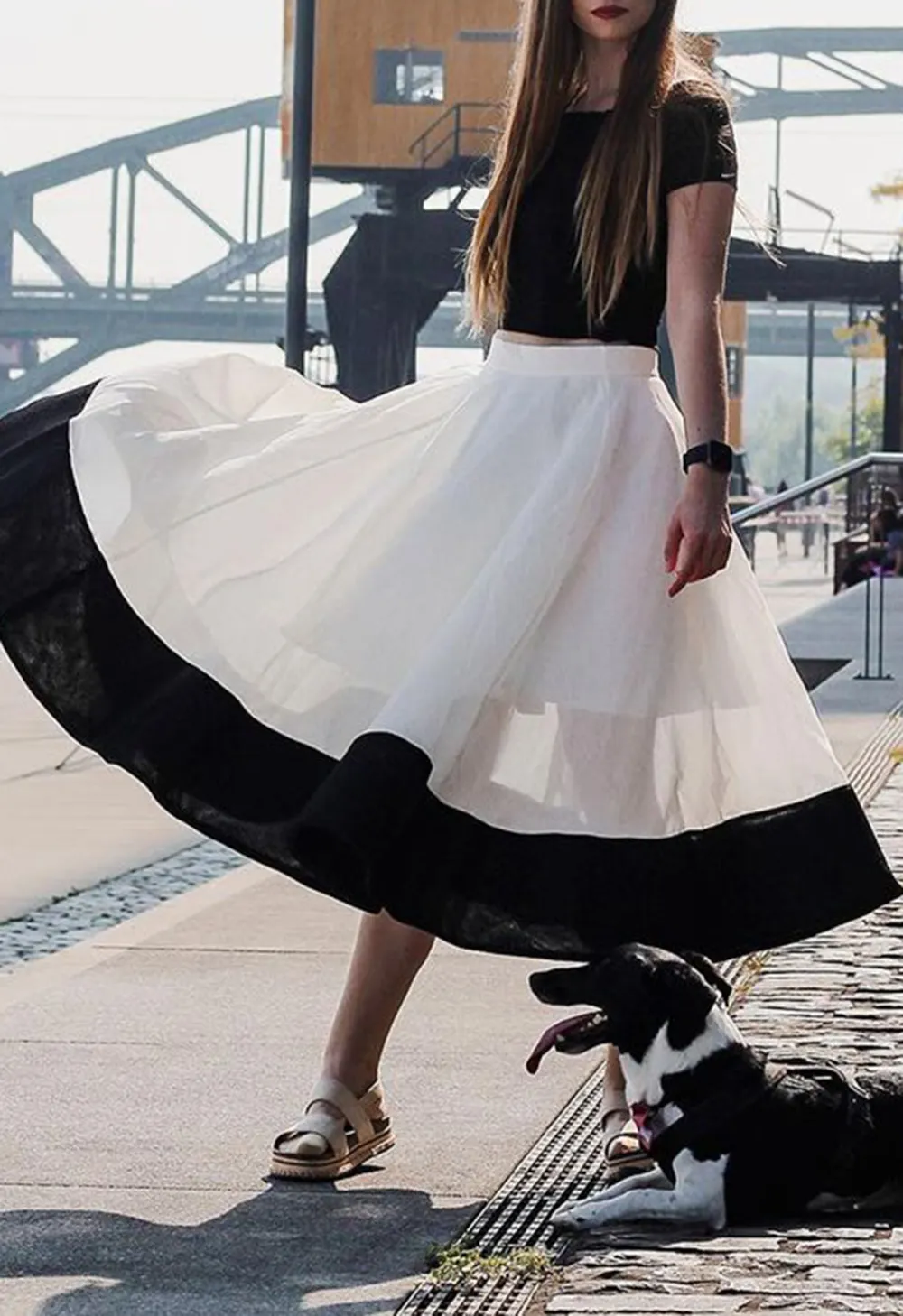 SWING IN THE BREEZE ORGANZA MIDI SKIRT