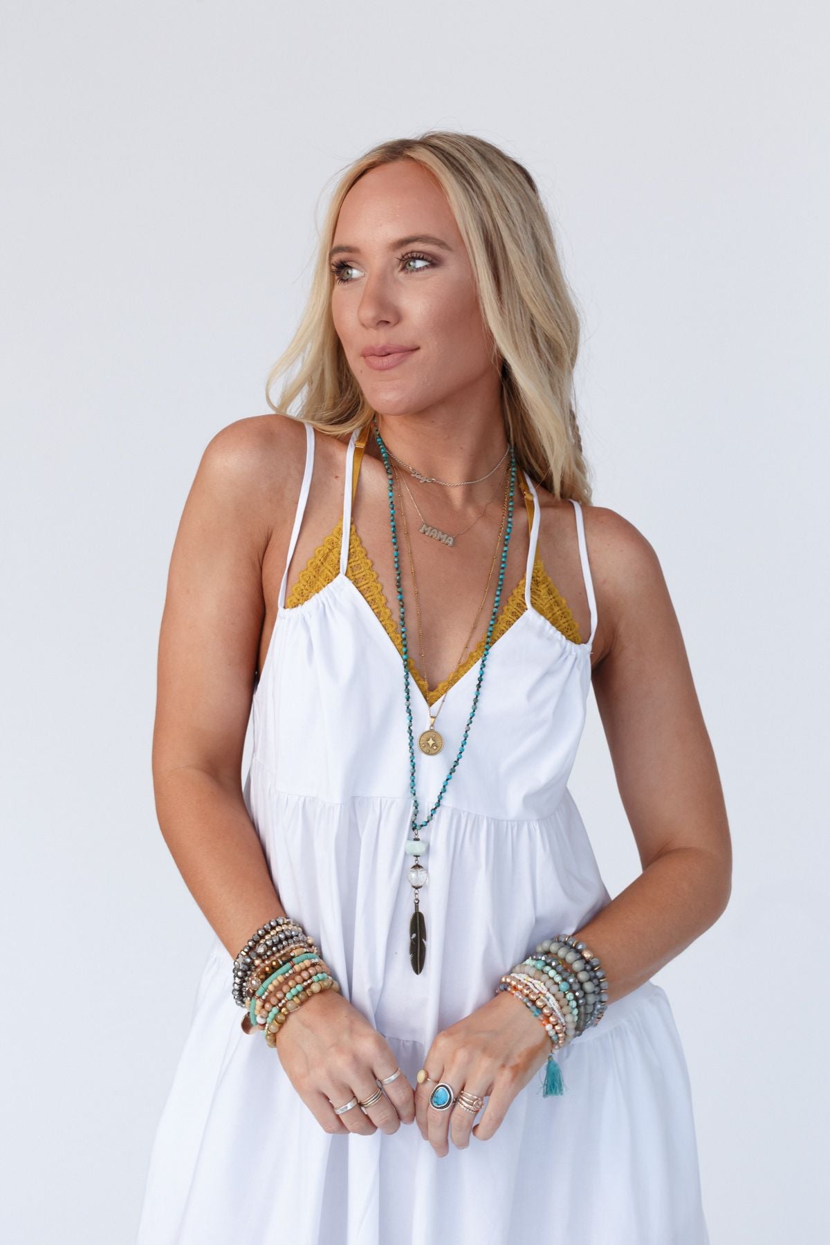 Havana Nights Tiered Maxi Dress - Off White