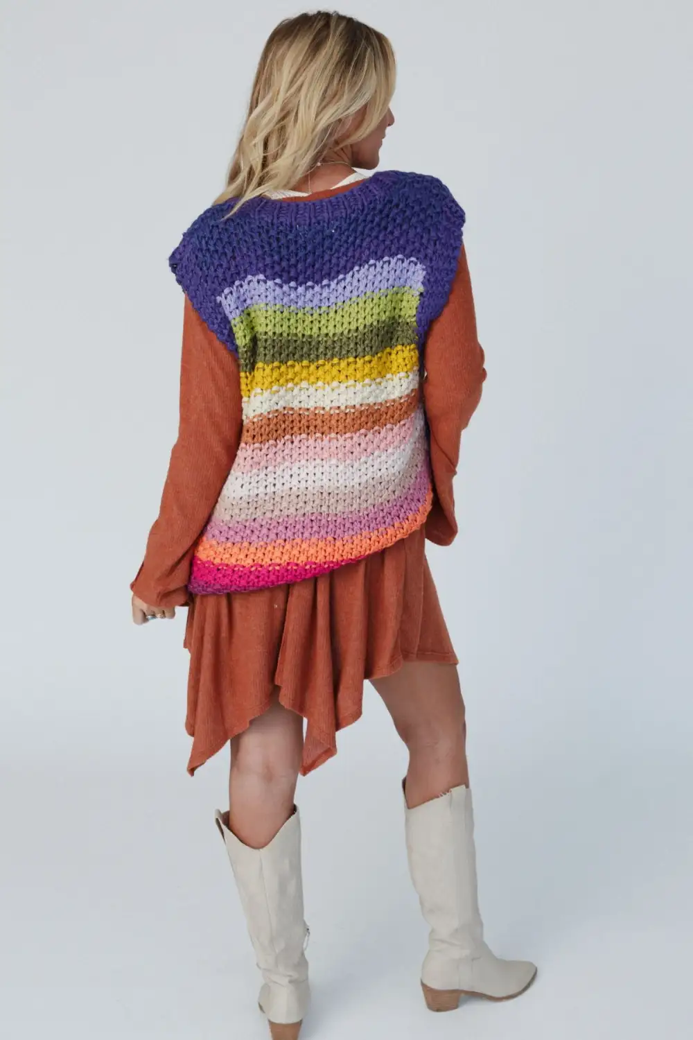 Wrapped Up In Color Knit Vest - Multi