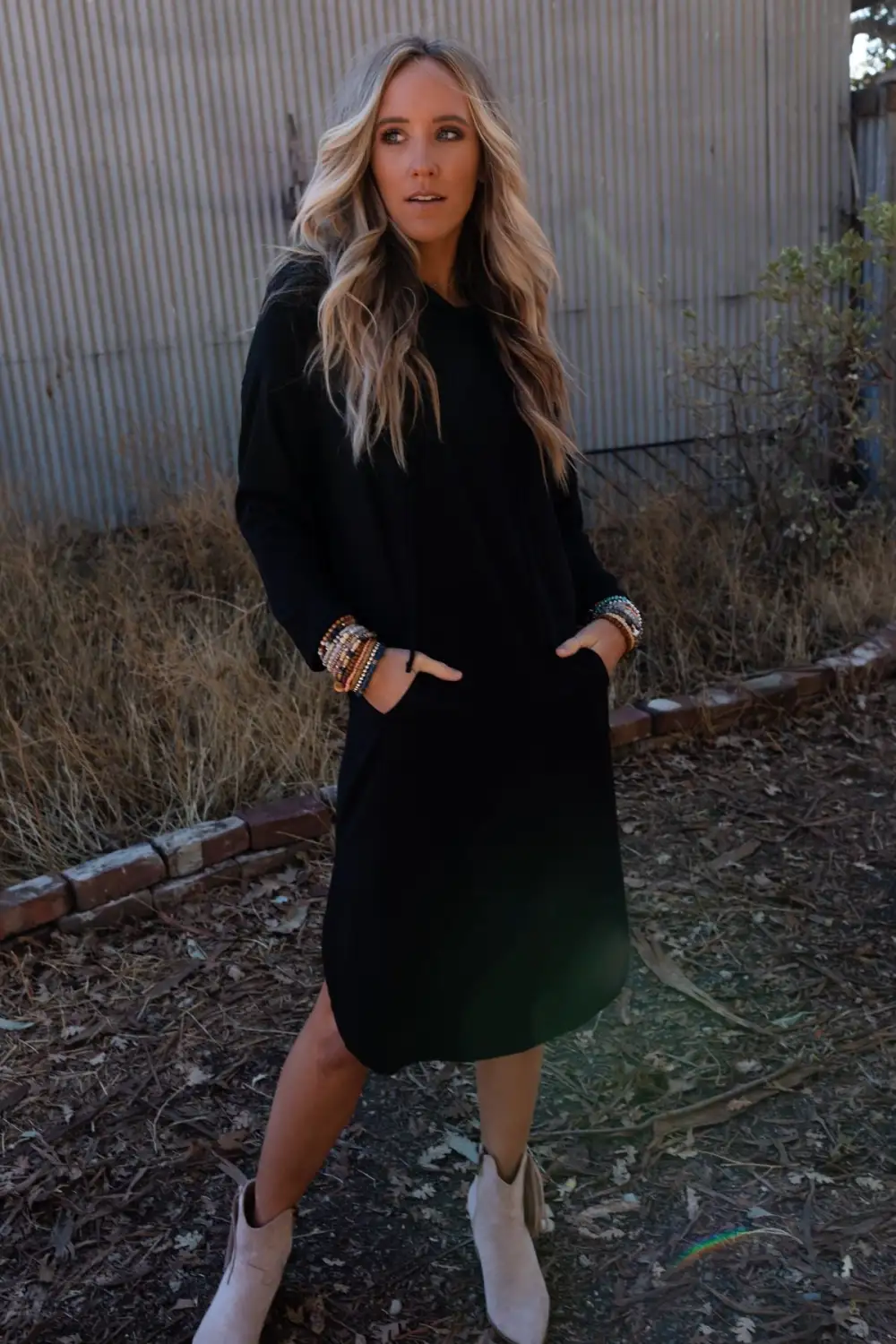 Your Go To Hoodie Dress - Black