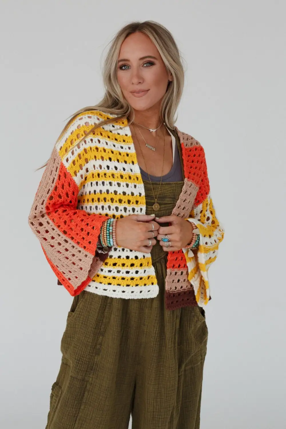 Chasing Sunsets Cardigan - Orange Multi