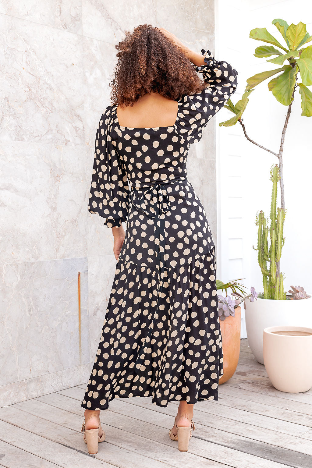 The Vanessa Wrap Dress - Dark Polka Dot