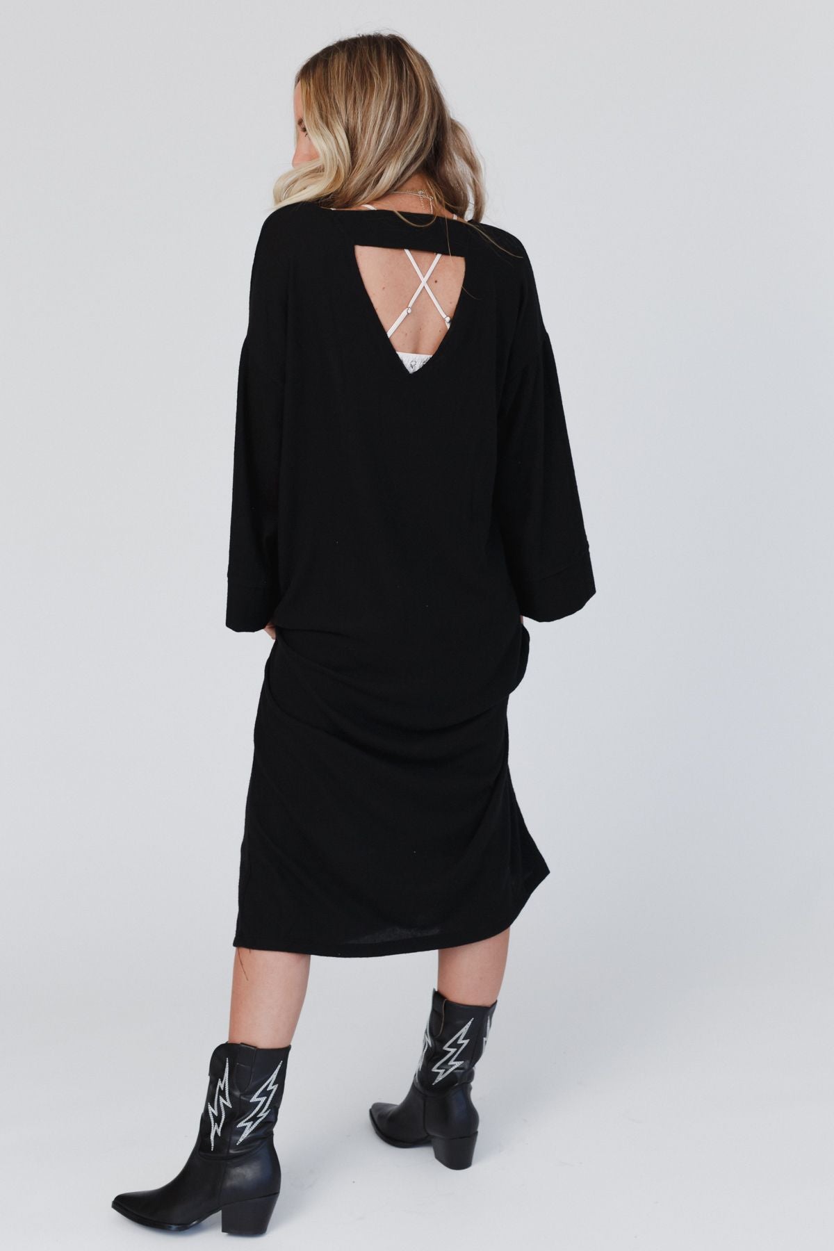 Remi Long Sleeve Maxi Dress - Black