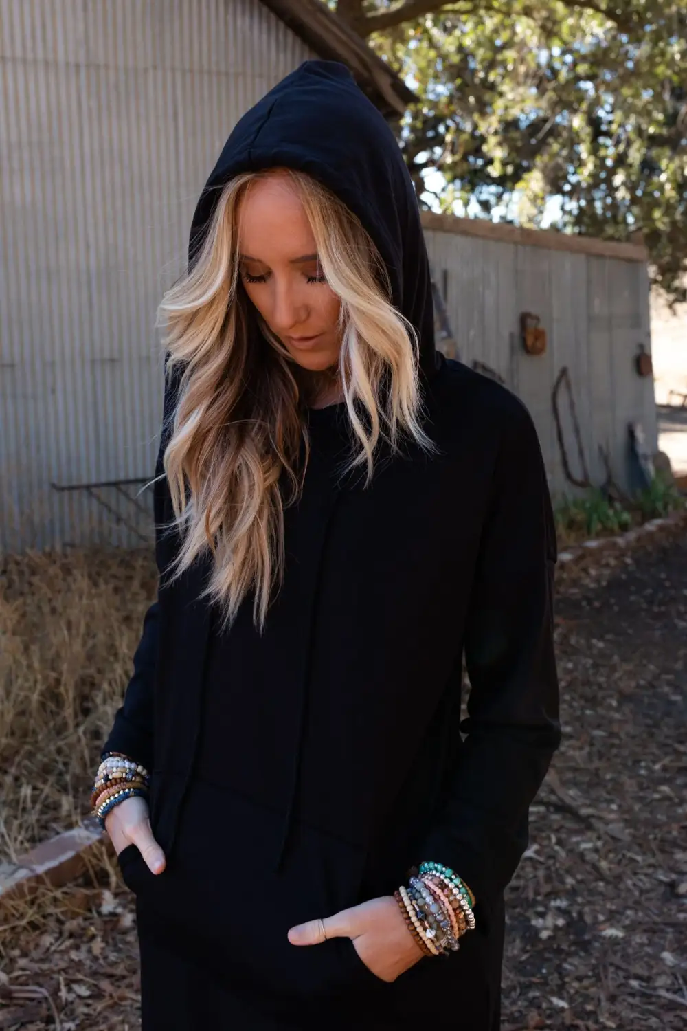 Your Go To Hoodie Dress - Black