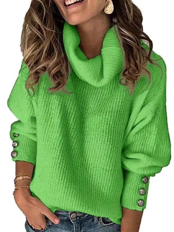 Solid Color Knit Sweater