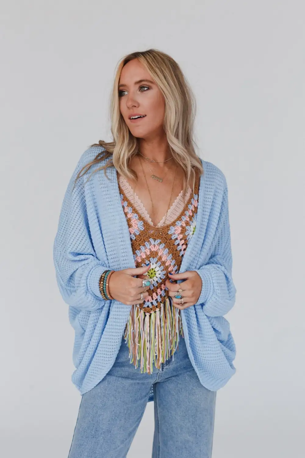 Lover Girl Dolman Sleeve Sweater - Blue