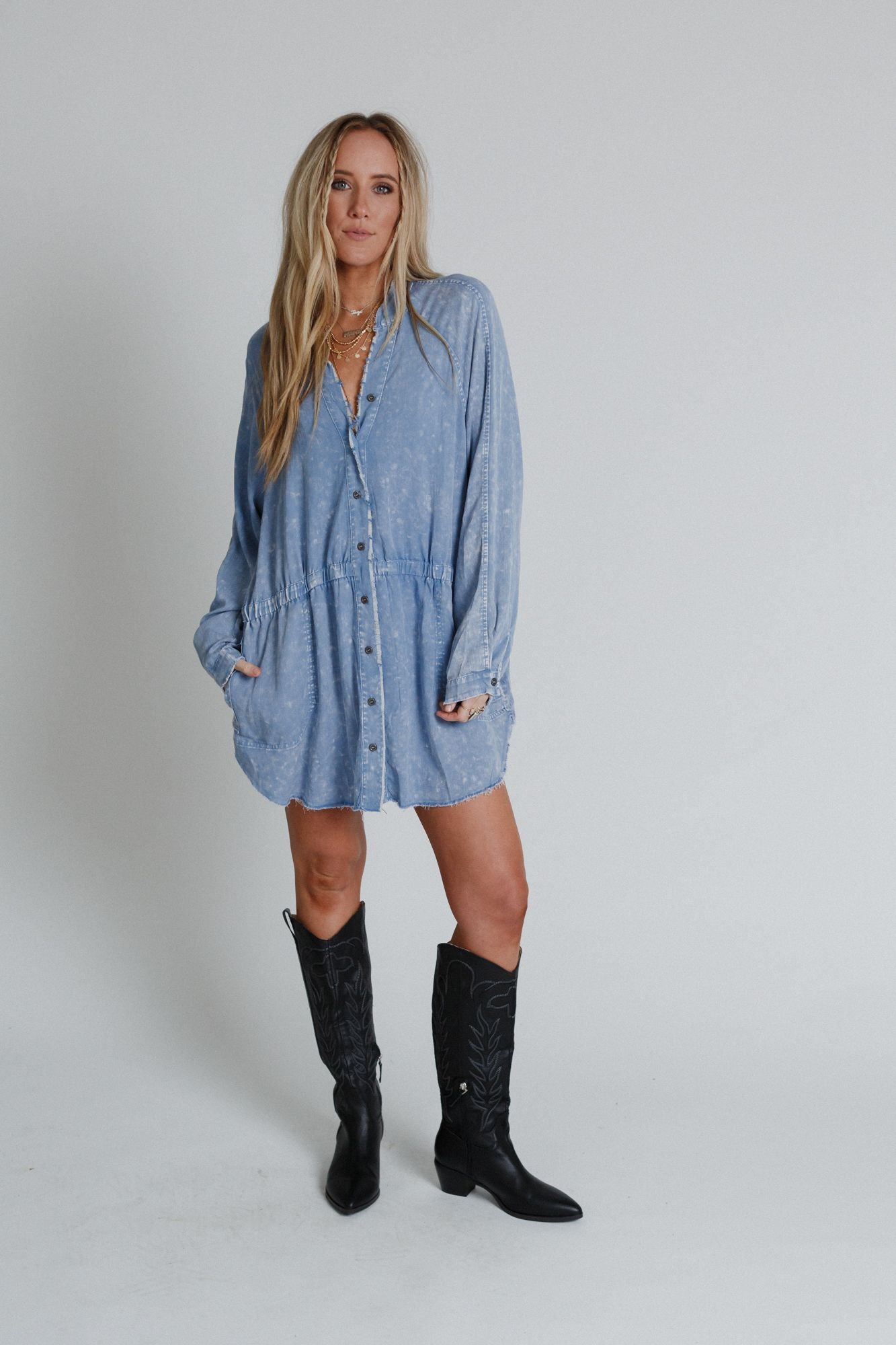 New Horizon Tunic Dress - Light Denim