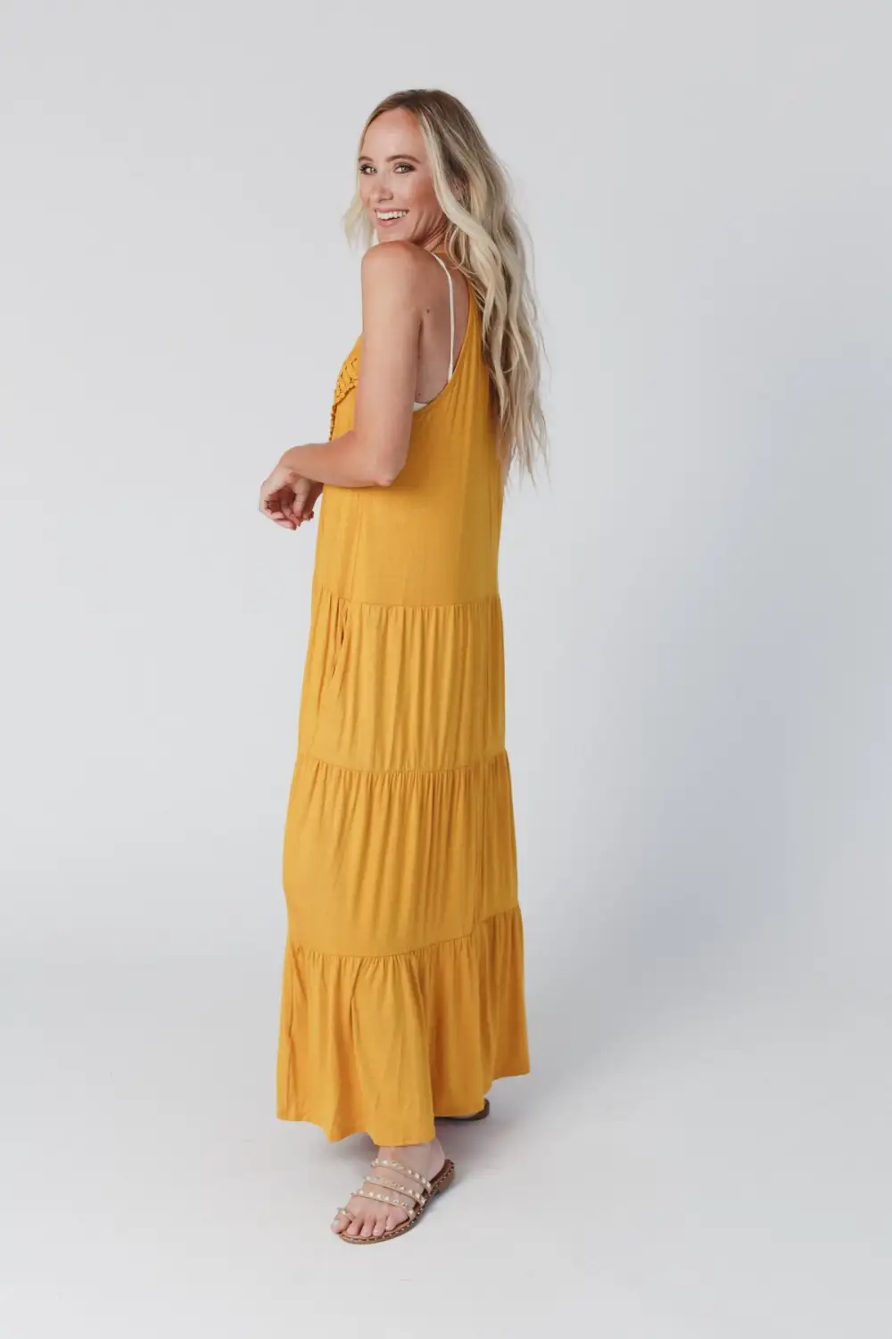 Perfection Tiered Maxi Dress - Mustard