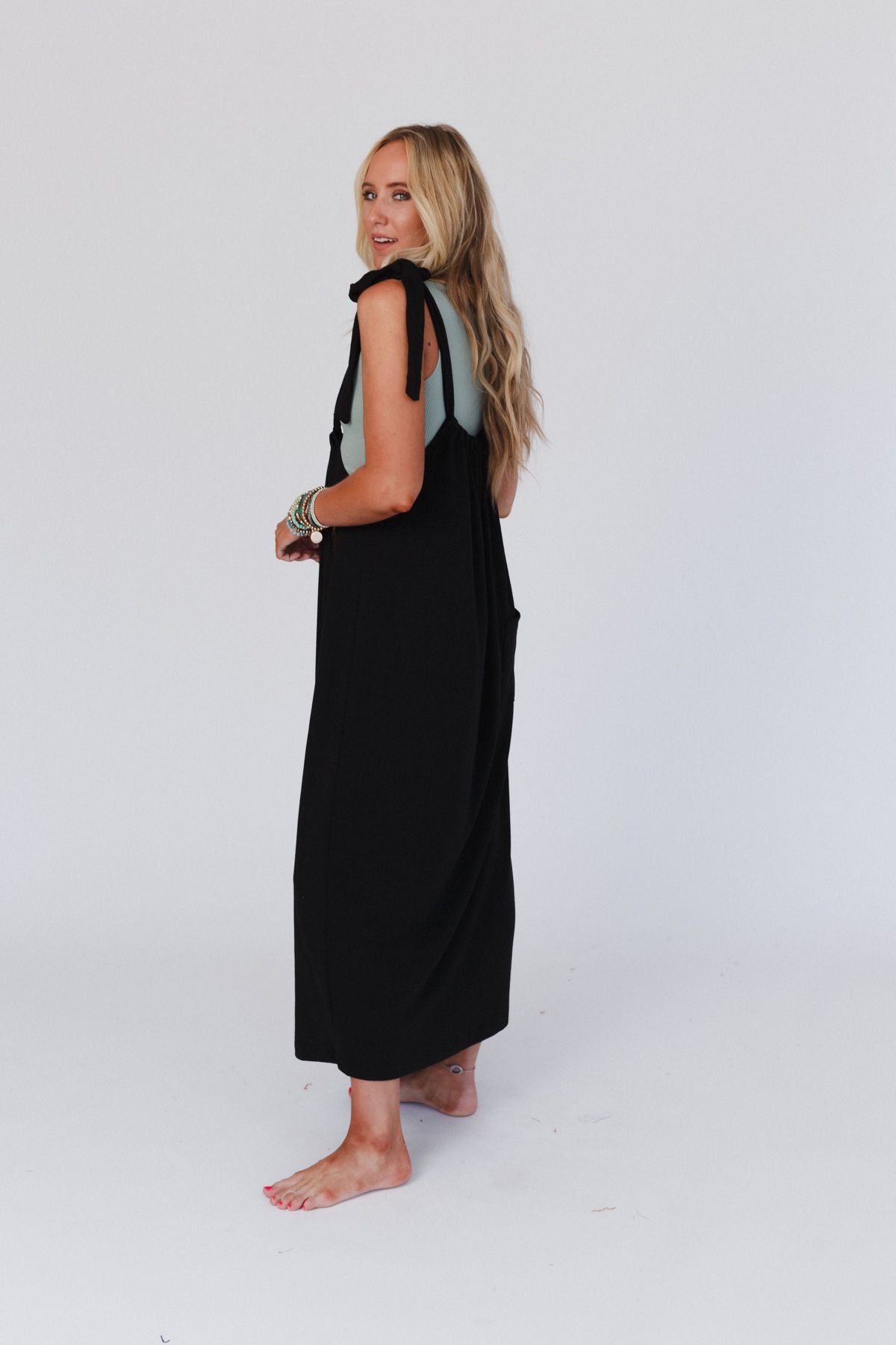 Forever Relaxed Gathered Dress - Black