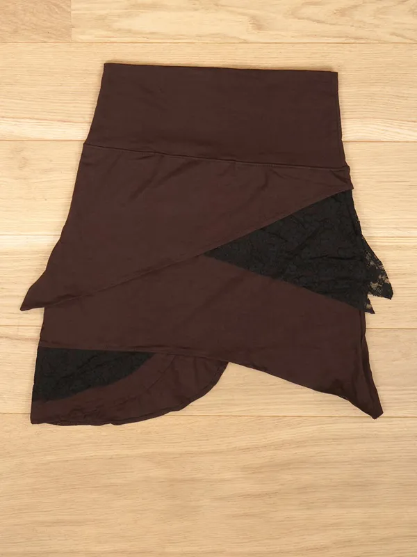 Auburn Brown Black Lace Skirt