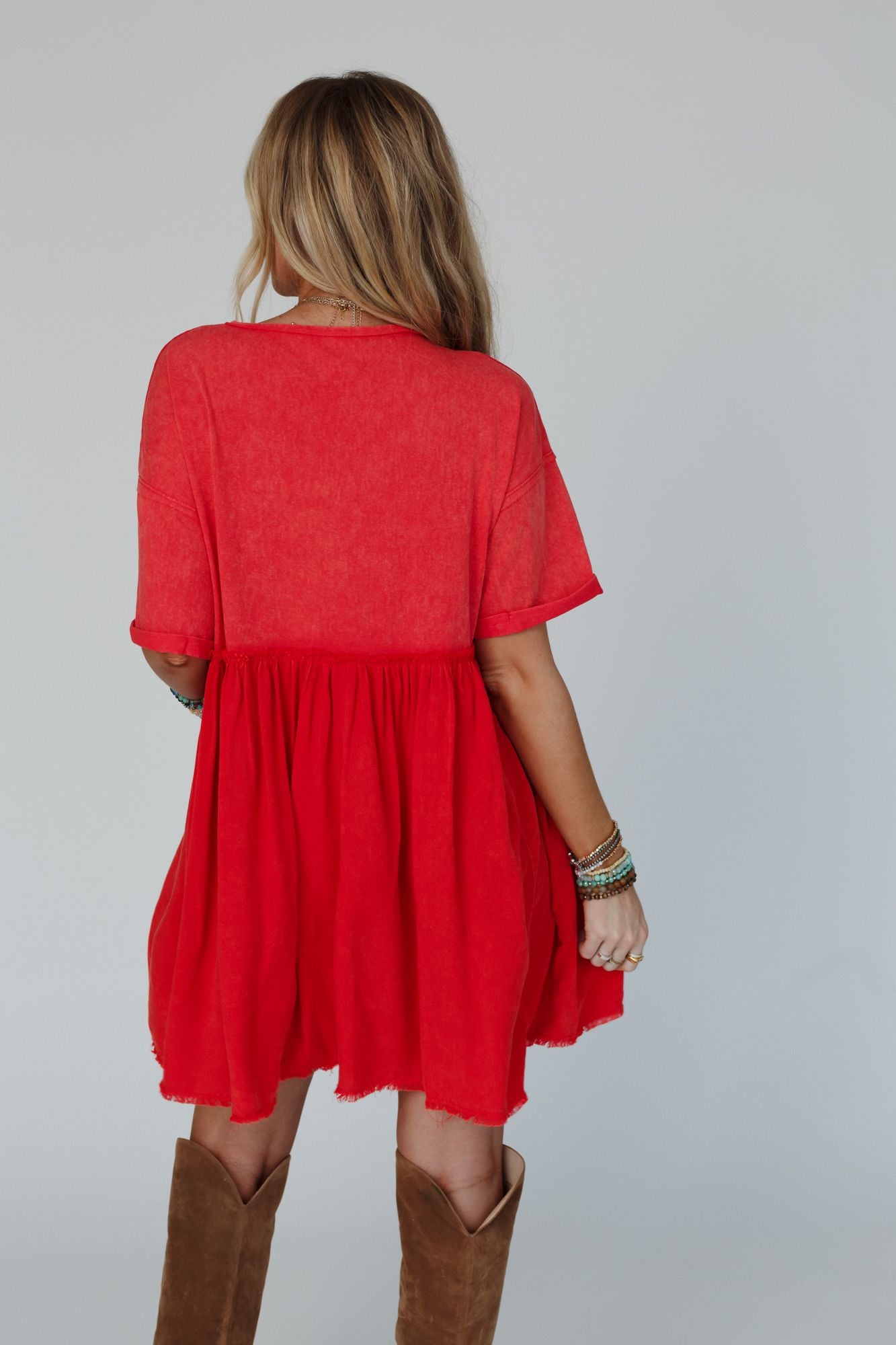 Keep In Touch Tunic Dress - Red