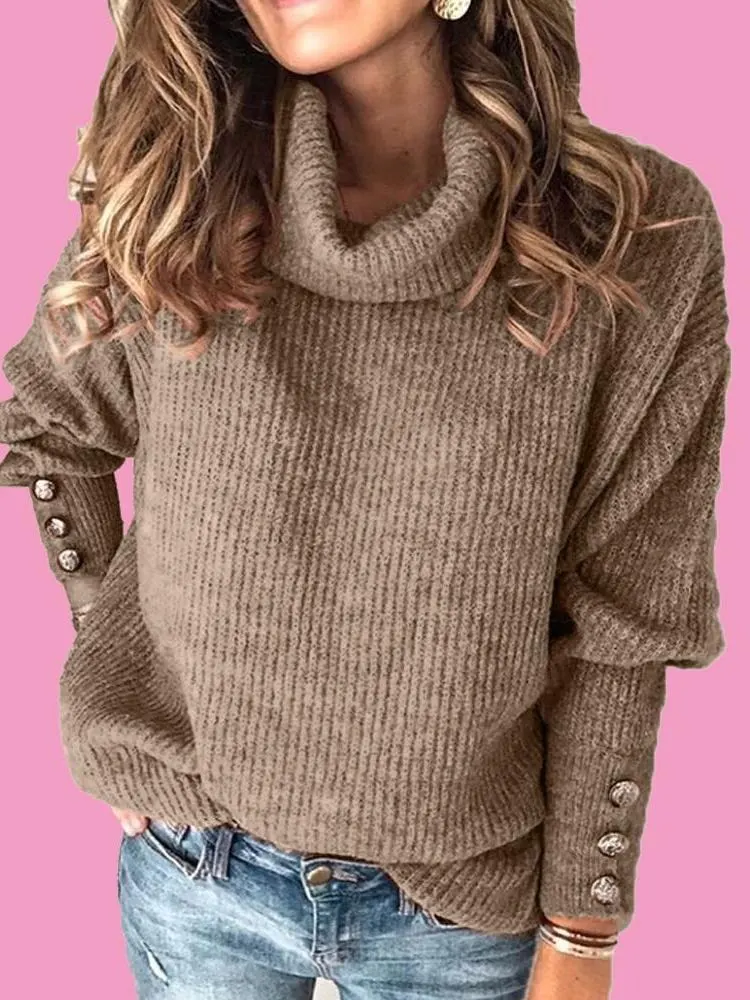 Solid Color Knit Sweater