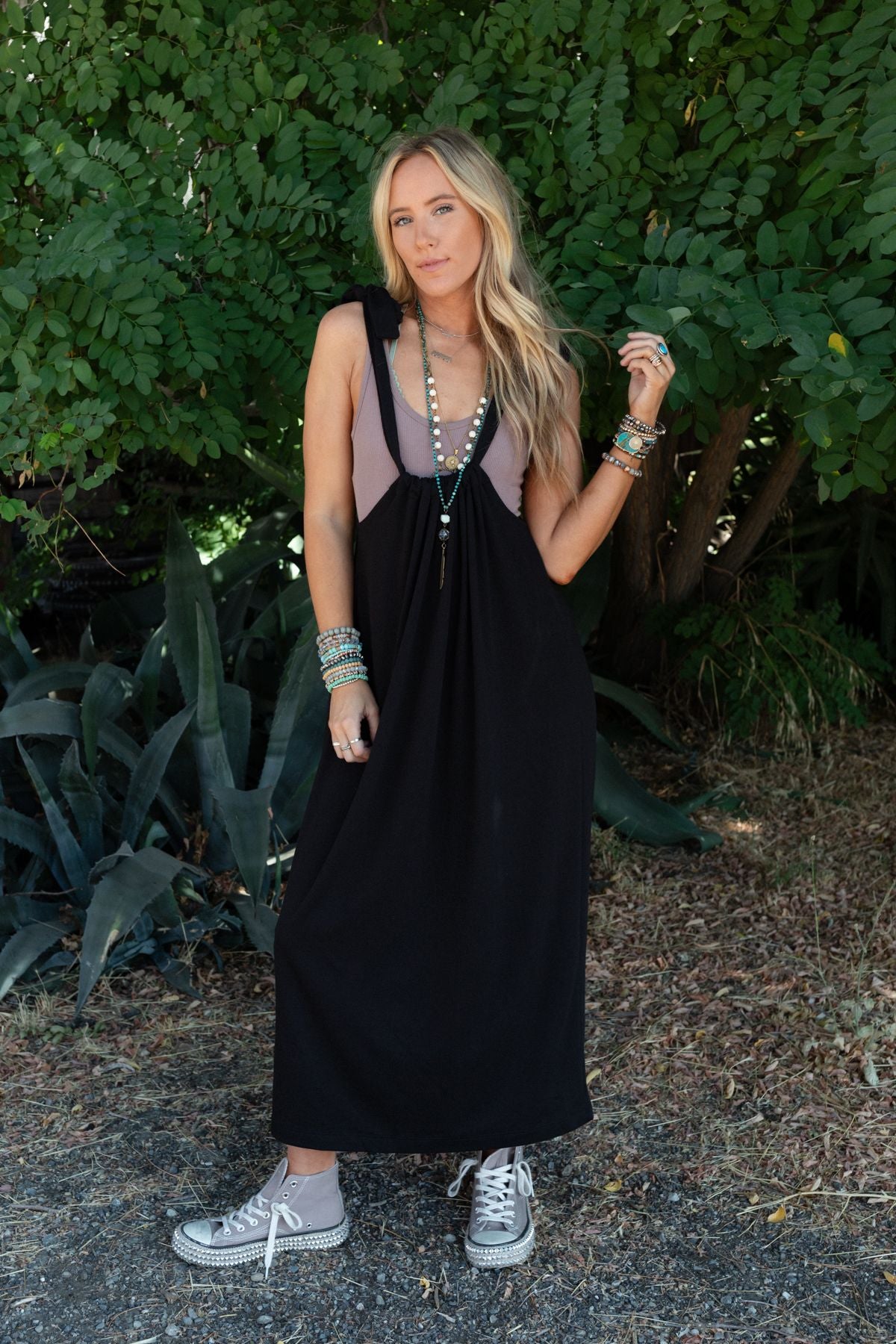 Forever Relaxed Gathered Dress - Black