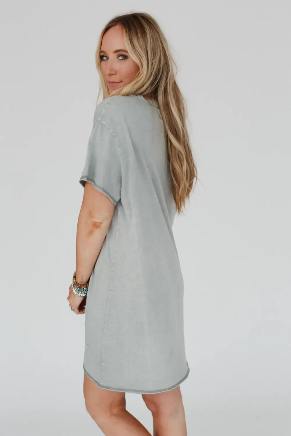 Rodeo Ready Tee Dress - Gray