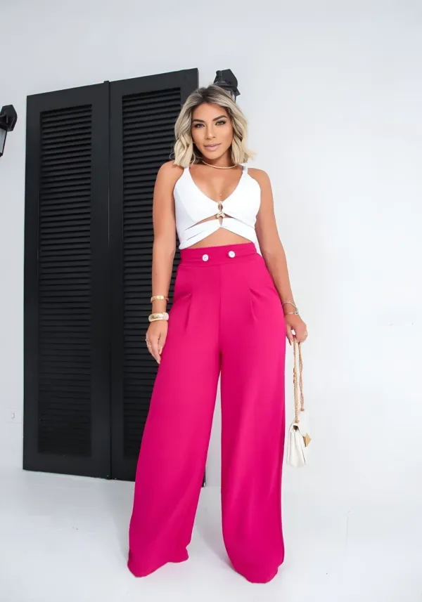 Duna Pink Wide Leg Pants